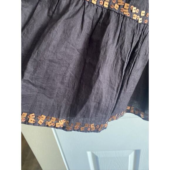 New Direction Women's Brown Tiered Festival Peasant Skirt 100% Cotton Large Boho - Picture 3 of 7